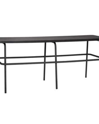 Ash Bænk i Sort Metal og Træ - Elegant Design