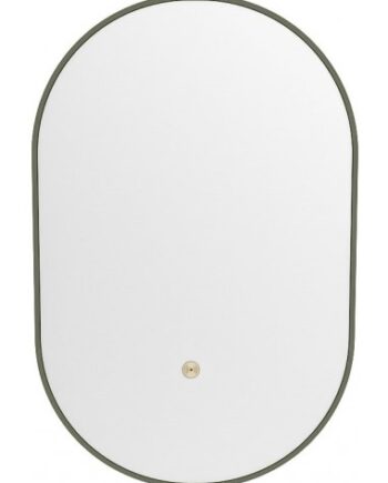 Armygrøn Glow Spejl med Belysning - Moderne Design