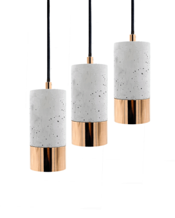Betonlampe med Kobberfatning - Unik Designbelysning