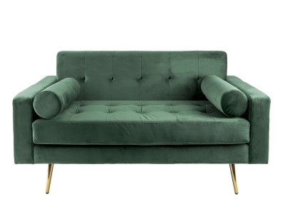 Embrace Fløjlssofa i Mørkegrøn - Hyggelig Loveseat