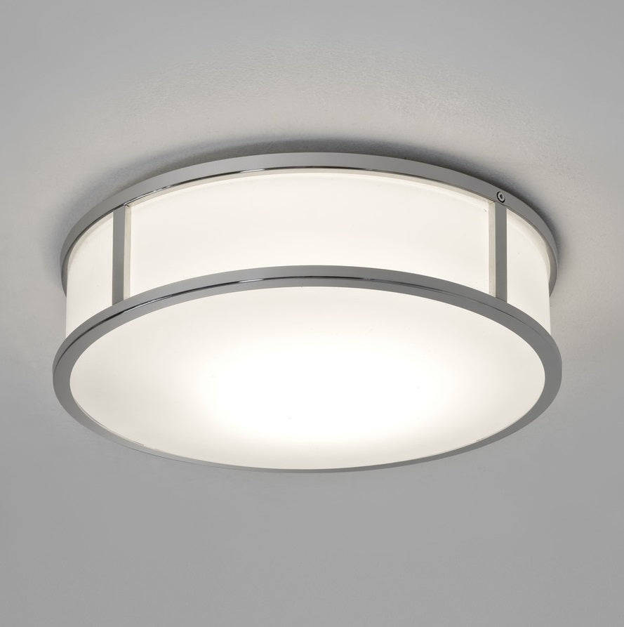 Mashiko Round 300 Loftlampe - Poleret Krom Til Badeværelse