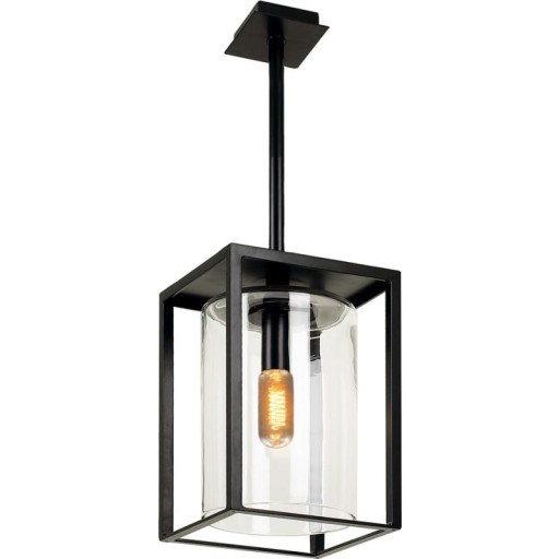 Dome Ceiling Short Udendørs Loftlampe - Klar og Sort