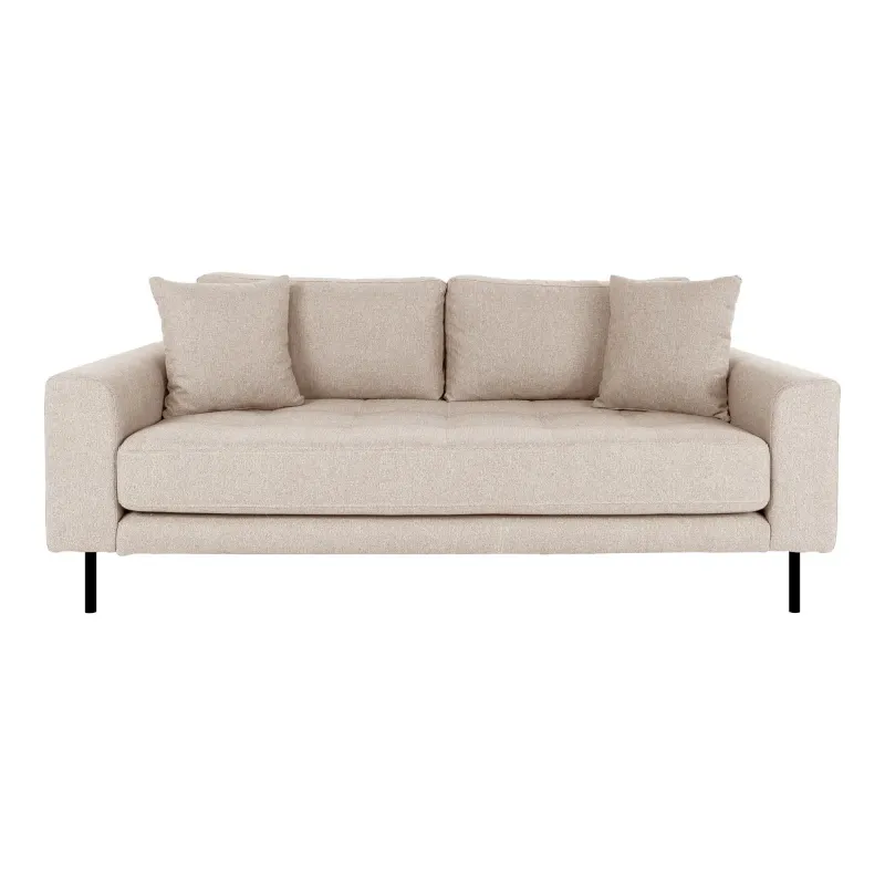 Beige Sofa med Puder og Sorte Stålben - HN1025