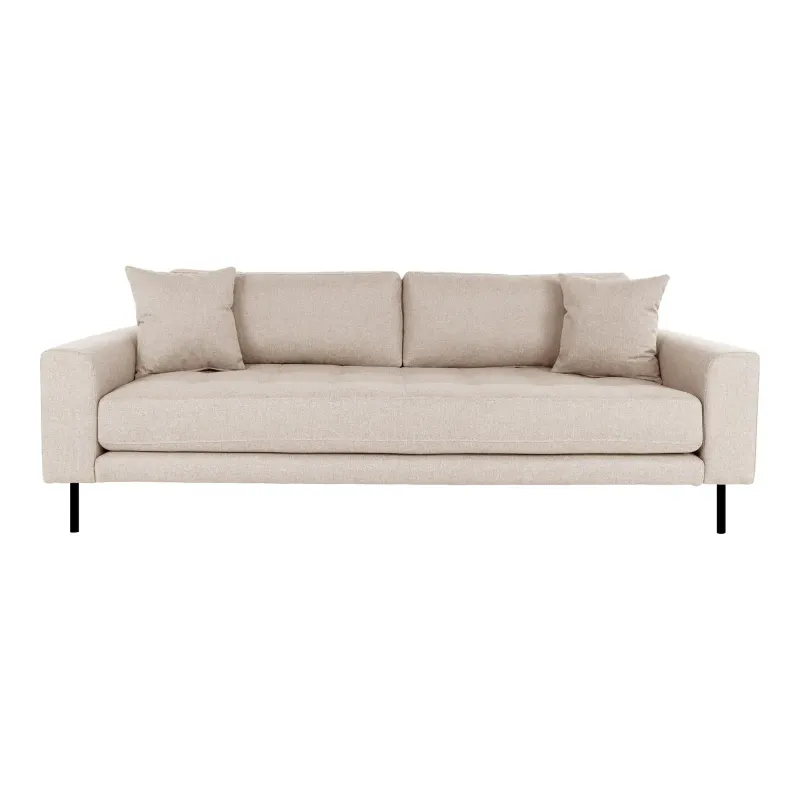 Beige Sofa med Puder og Sorte Stålben - HN1025