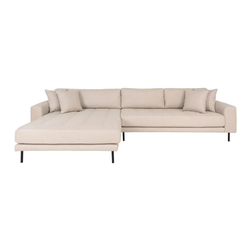 Beige Venstrevendt Sofa med Fire Puder - HN1025
