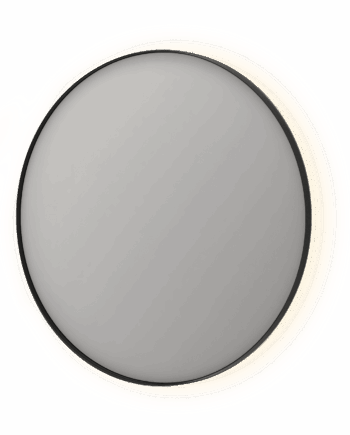 Sp17 Rundt Spejl Ramme Med Indirekte Led Belysning 100x4x100 Børstet Metal Sort Bad&design Sneaker