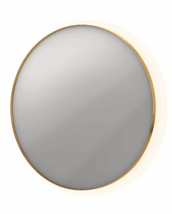 Sp17 Rundt Spejl Ramme Med Indirekte Led Belysning 100x4x100 Børstet Mat Guld Bad&design Sneaker