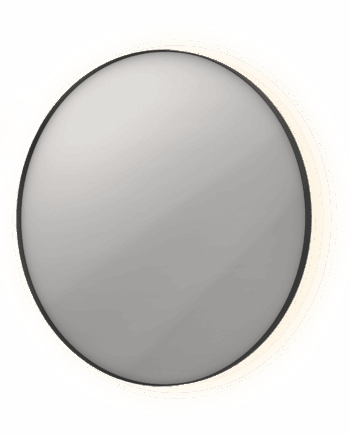 Sp17 Rundt Spejl Ramme Med Indirekte Led Belysning 100x4x100 Mat Sort Bad&design Sneaker