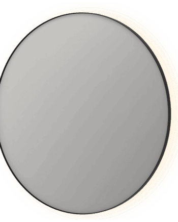 Sp17 Rundt Spejl Ramme Med Indirekte Led Belysning 120x4x120 Børstet Metal Sort Bad&design Sneaker