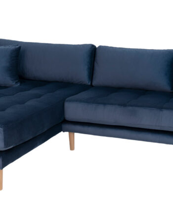 Riviera Lounge Sofa Mørkeblå Velour Venstrevendt Længde 290  Sneaker