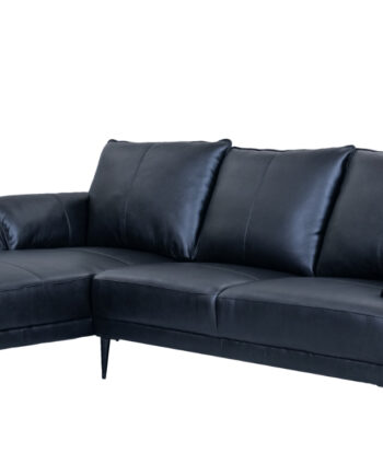 Jazz Sofa Med Chaiselong Til Venstre Sort Okselæder  Sneaker