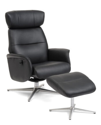 Alex Lænestol Skammel Alu Stel Sort Læder Pvc Lexpo Sneaker