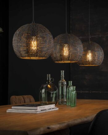 8103 Loftlampe Sort Brun Metal Med Lampeskærme  Sneaker