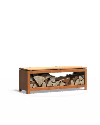 Brændeskjuler Med Bænk Zinkbakken Sneaker