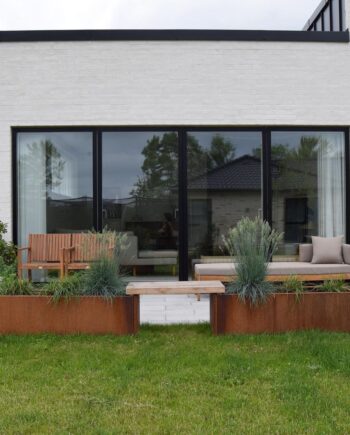 Plantekassesæt Med Bænk Cortenstål  120 Zinkbakken Sneaker