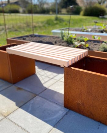 Plantekasser Cortenstål Med Bænk Zinkbakken Sneaker