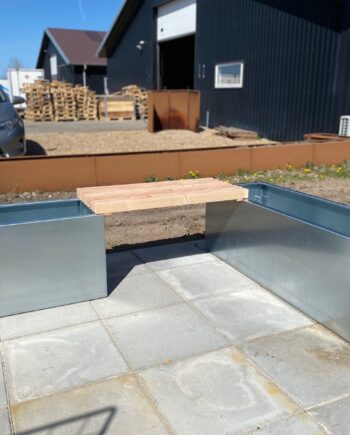 Plantekassesæt Med Bænk 120 & Galvaniseret Stål Zinkbakken Sneaker