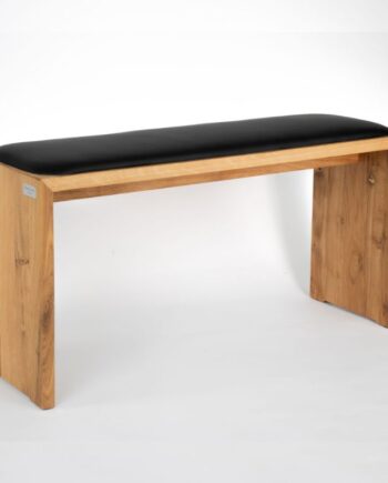 Bænk Massiv Egetræ 99x33x48 Vegansk Kunstlæder Ferrolignum Sneaker