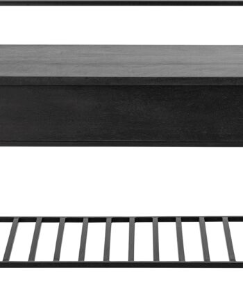 Bænk   Abelone Sort Jern Mangotræ Med Hylde 102 Bloomingville Sneaker