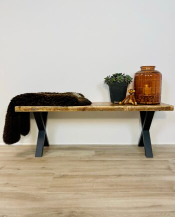 Bred Bænk Genbrugsplanker Stel  100 Lakeret Uden Hynde Kabeltromlen Sneaker