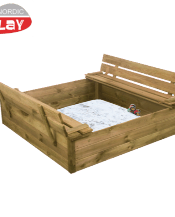 Sandkasse 120 120 Med Vippelåg Bænk 240 Sand  Sneaker