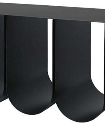 Bænk   Curved Sort Pulverlakeret Stål Opbevaringsbænk Til Entr H42 B40 L110 Kristina Dam Sneaker