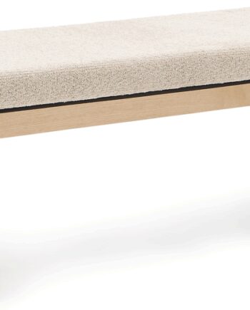 Entrbænk   Topaz 150 Polstret Chenille Beige Med Fsc Asketræ Stel Kave Home Sneaker