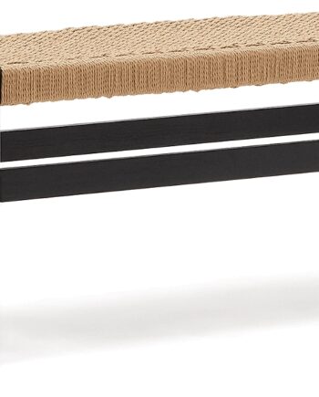 Bænk   Zaide 120 Sort Fsc Certificeret Egetræ Med Håndvævet Papirsnor Kave Home Sneaker