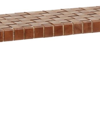 Entrbænk Uden Ryglæn   Calixta Teaktræ Håndflettet Læder Natur 120x40x47 Kave Home Sneaker