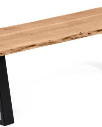 Bænk Til Entr   Alaia Rustik Industriel Siddebænk Massiv Akacietræ Sort Pulverlakeret Stål Kave Home Sneaker