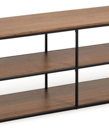 Bord   Yoana Bænk Mørk Valnøddefiner Sort Metal  160x40x50 Kave Home Sneaker