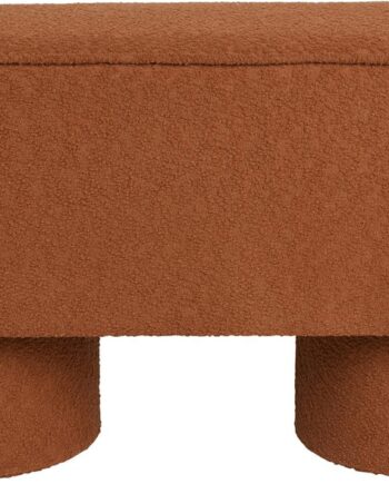 Bænk   Marcos Rødbrun Siddebænk Polyesterstof Til Spisestue Kompakt Design 93x35x44 Studio White Sneaker