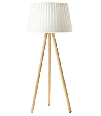 Agata Udendørs Gulvlampe Poleasy Træ H180 ø80 Hvid Natur Myyour Sneaker