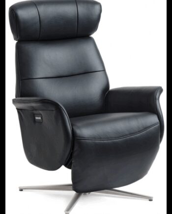 Alexa Lænestol Elektrisk Med Fodskammel Semi Anilin Læder H111 Børstet Alugrå Sort  Sneaker