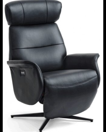 Alexa Lænestol Elektrisk Med Fodskammel Semi Anilin Læder H111 Sort Sort  Sneaker