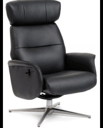 Alexa Lænestol Med Vippefunktion Semi Anilin Læder H106 Børstet Alugrå Sort  Sneaker