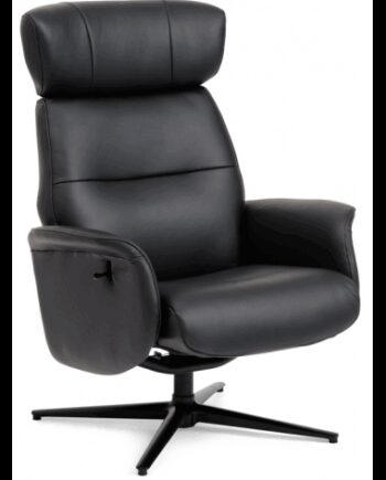 Alexa Lænestol Med Vippefunktion Semi Anilin Læder H106 Sort Sort  Sneaker