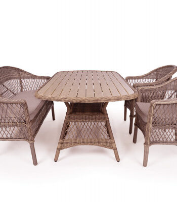 Enø Brun Havemøbelsæt Stole Bænk Inkl Hynder  Sneaker