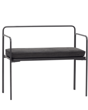 Carry Bænk Sort Stof Metal Træ  Sneaker