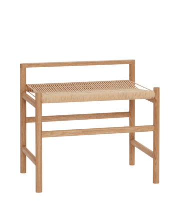 Bænk Egetræ Papirsnor Natur Off White  Sneaker