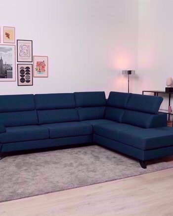 Billund Open End Sofa  Blå Stof Justerbar Nakkestøtte  Sneaker