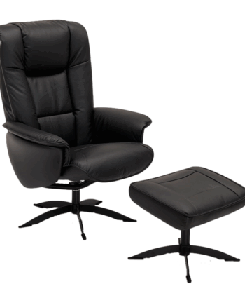 3255 Lænestol Med Fodskammel Sort Hjort Knudsen Sneaker