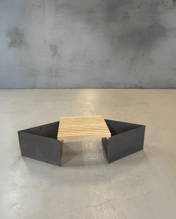 Trekantet Højbedsæt Med Bænk  Cortenstål Zinkbakken Sneaker